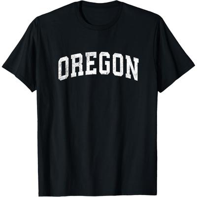 Oregon Vintage Varsity Spor Metinli Tişört