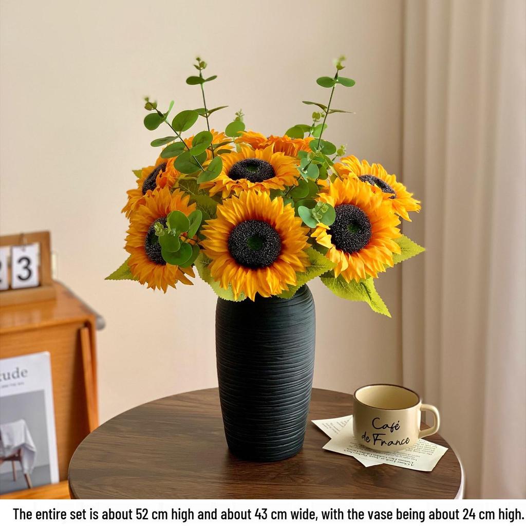 Sunflower Luxury Realistic Artificial Flower Bouquet for Living Room Dining Table Display Decor