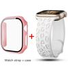 Glass+Case+Strap for Apple Watch Band 45mm 44mm 41mm 40mm Engraved Leopard belt for Apple IWatch Series 10 8 7 6 SE 5 46mm 42mm