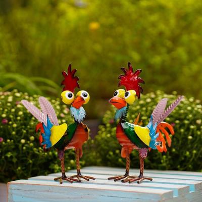 Bunte Rooster Landschaft Gartenarbeit Ornament Modische Desktop Dekoration Für Hof Terrassen