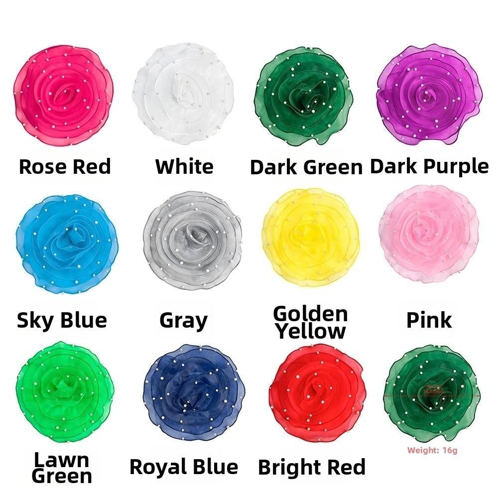 3D Organza Fabric Rose Flowers Patch Artificial Wedding Dress Neck Decoration  Brooch Accessories