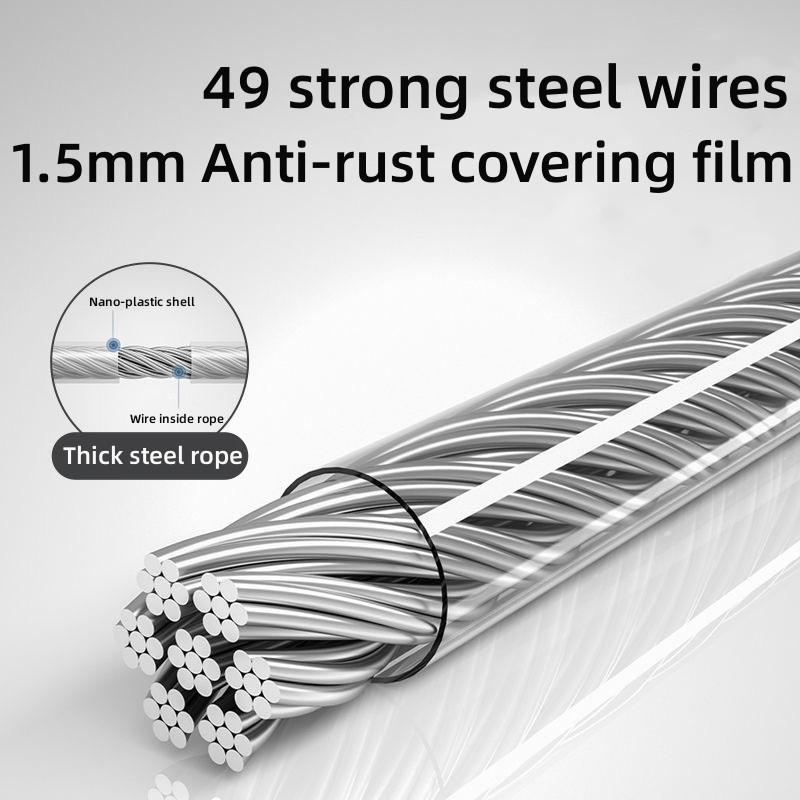 Retractable Clothesline Stainless Seel Pull-Out Clothes-Drying Machine Rope Space-Saving Clothes Drying Rack For Household