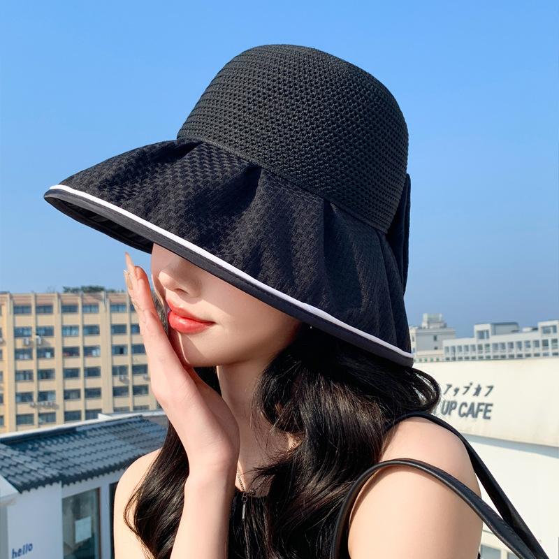 

Шляпа-бант женская весенняя модная панама солнцезащитный козырек летняя дорожная приморская шляпа от солнца One Size