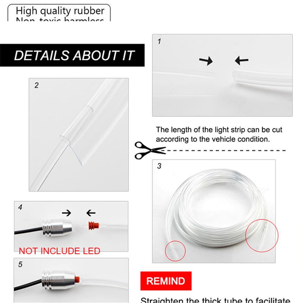 5M RGB Atmosphere Lamps Light Guide Strip Car Interior Decorative Accessories