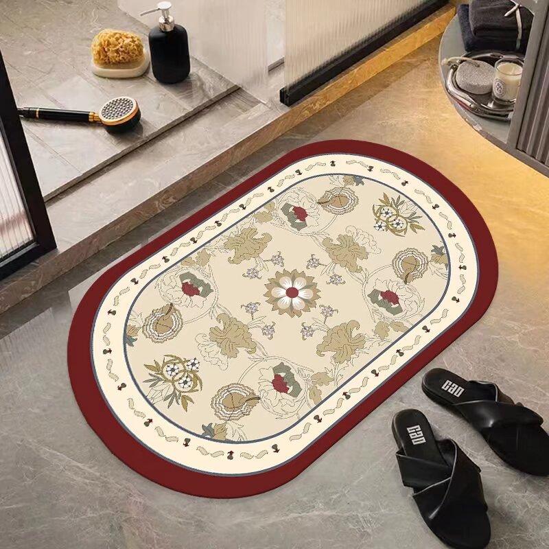 Soft diatom mud floor mat toilet bathroom water-absorbing quick-drying non-slip floor mat toilet door household carpet