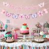 Pink Butterfly Birthday Banner, 63" x 23.6", Fade Resistant, Lightweight, Women/Girls/Teen Girls