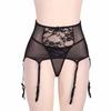 High Waist Garter Belt Women Sexy Mesh Suspender Belt Female Elastic Sexy Lingerie 6 Straps Crotchless Garters Night Club Wear