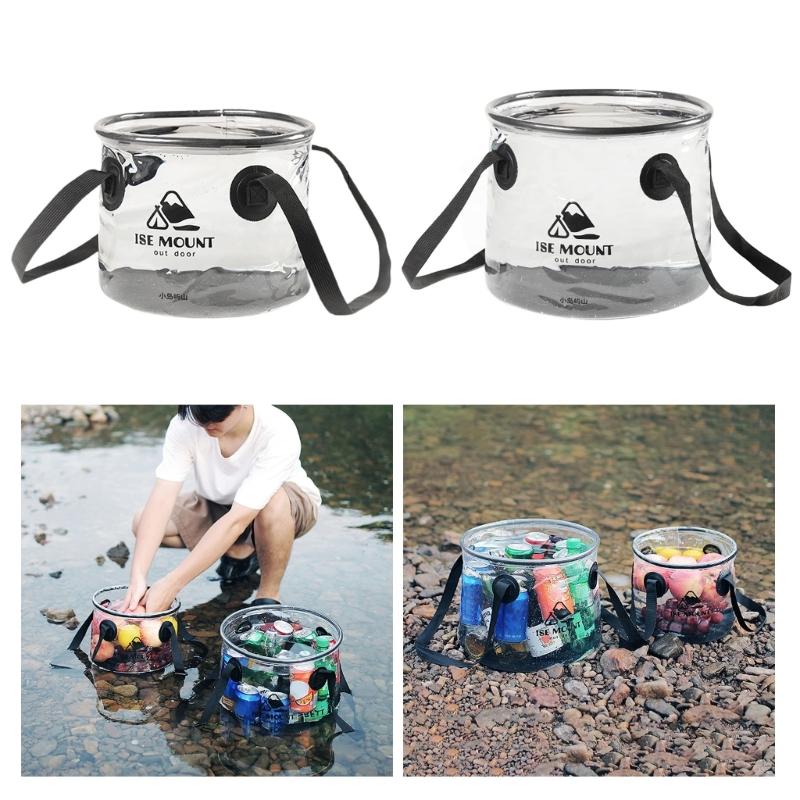 Portable Clear Folding Bucket Lightweight Collapsible Small Bucket Space Saving