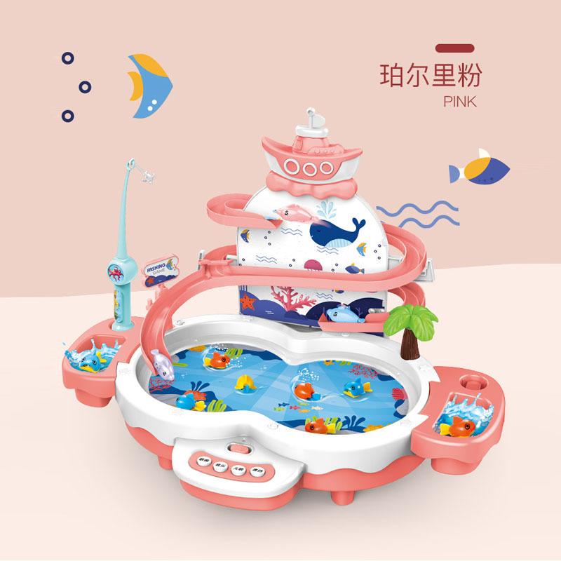 

Children S Diaoyutai Magnetic Recyclable Track, Electric Fishing Pool Play, Educational Toy Set