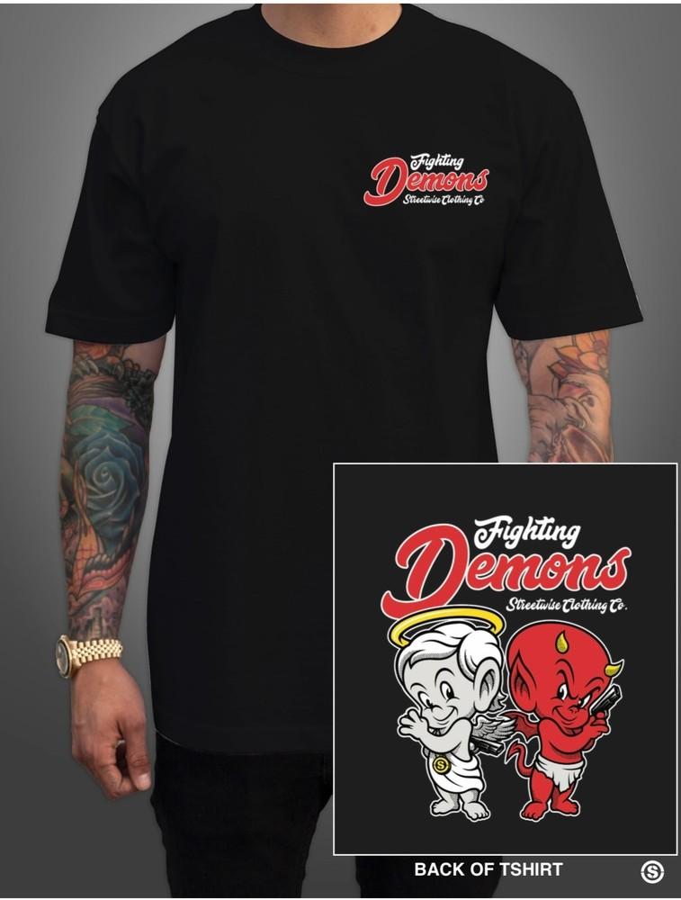 streetwise Inner Demons Graphic T-Shirt Black & Gray M-5XL Unisex T-Shirt S