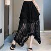 Elegant Lace Cake Skirt With High Waist And Ruffle Hem For Womens Spring Fashion