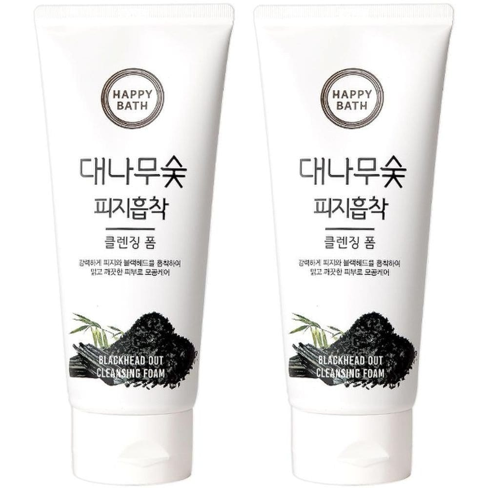 Bamboo charcoal sebum-absorbing cleansing foam 200gx2 HAPPY BATH