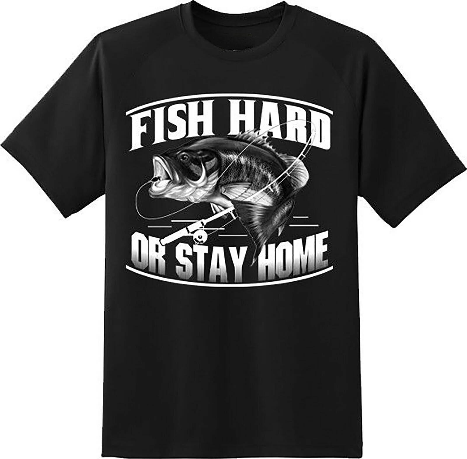 

Funny Fish Hard or Stay Home Fishing T-Shirt 100% Cotton O-Neck Short Sleeve Casual Mens T-shirt Size S-3XL - Men s Summer Co... S разноцветный
