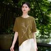 Sancai Floral Print New Chinese Style T-Shirt