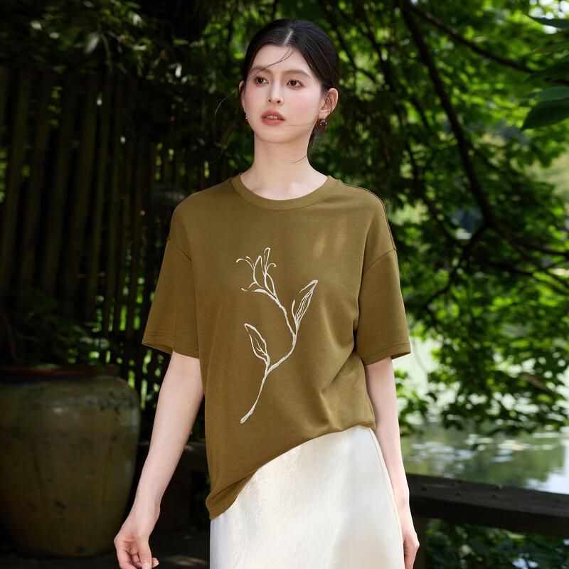 Sancai Floral Print New Chinese Style T-Shirt