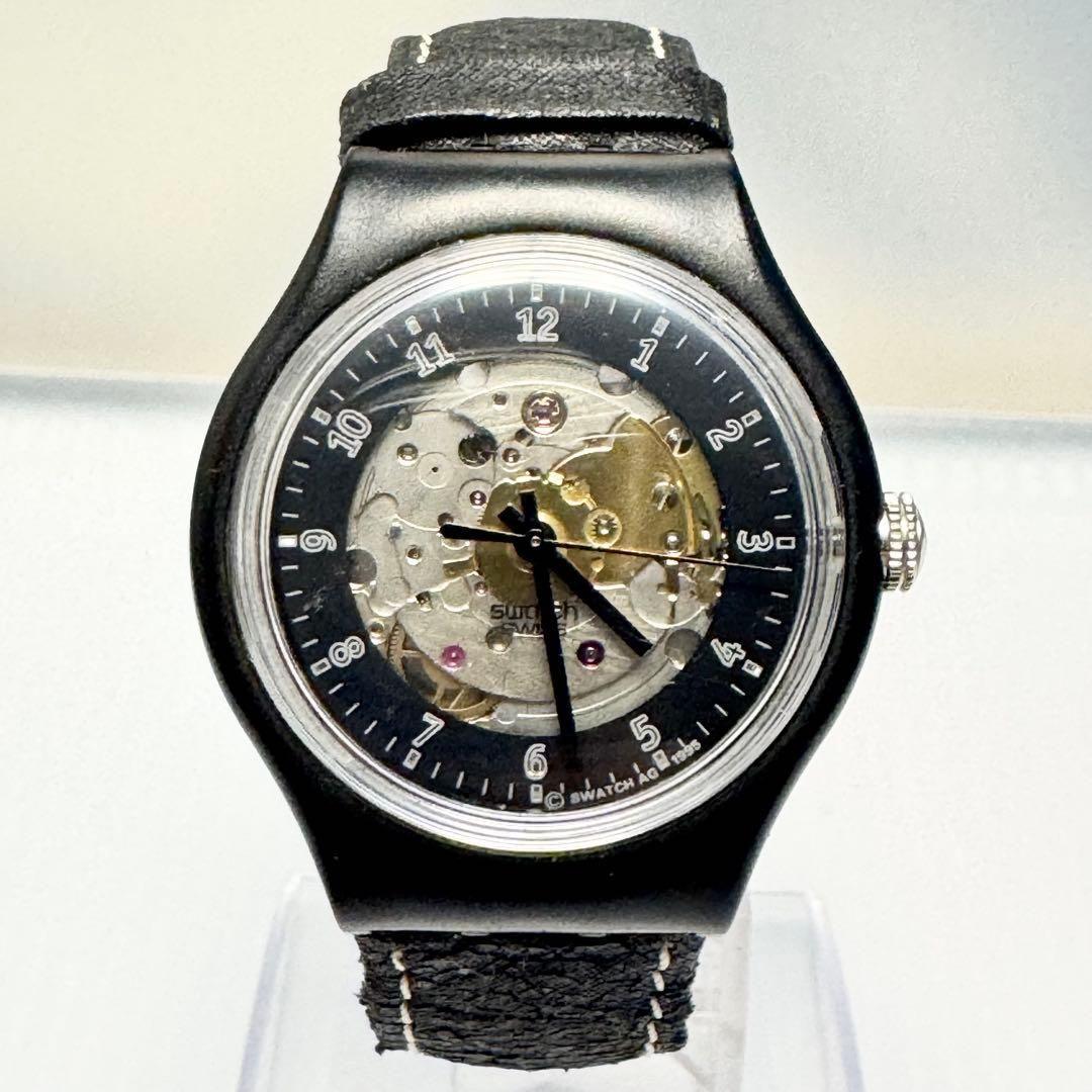 Used SWATCH Men s Watch Automatic Skeleton Black SAB100
