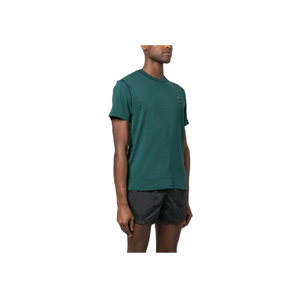 STONE ISLAND Ss23 Solid Color Logo Patch Crew Neck Short Sleeve T-Shirt Men T-Shirts Green 101523757-V0053