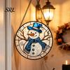 Horror Party Atmosphere Supplies Retro Halloween Pendant, Ghost/Bat/Spider Web/Pumpkin Head Print, Acrylic Disc Wall Decor Vintage Hanging Ornament