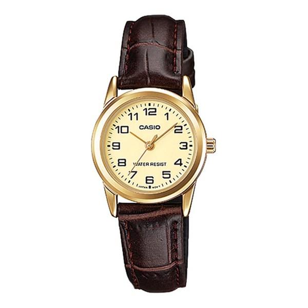 

Женские часы Casio с кожаным ремешком LTP-V001GL-9B