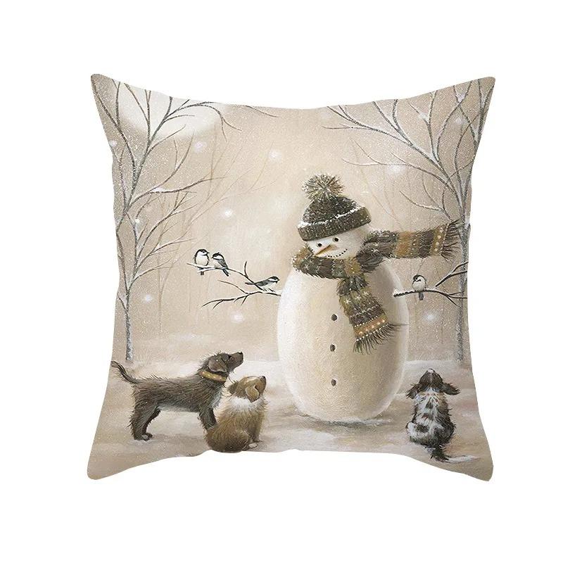 Elk Print Pillowcase Car Ornaments Office Living Room Home Pillowcase