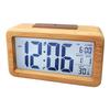 Digital Wooden Alarm Clock with LED Display Featuring Time and Temperature Customizable Alarm and Snooze for Bedroom or Desk