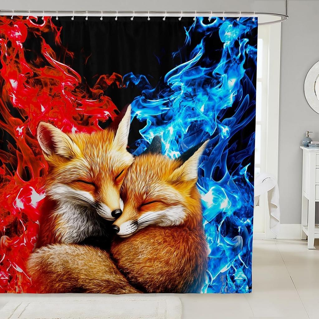 Japanese Style Bathroom Accessories Dragon Shower Curtain Magical Animals Bath Curtain Western Wildlife Theme Bathroom Sets