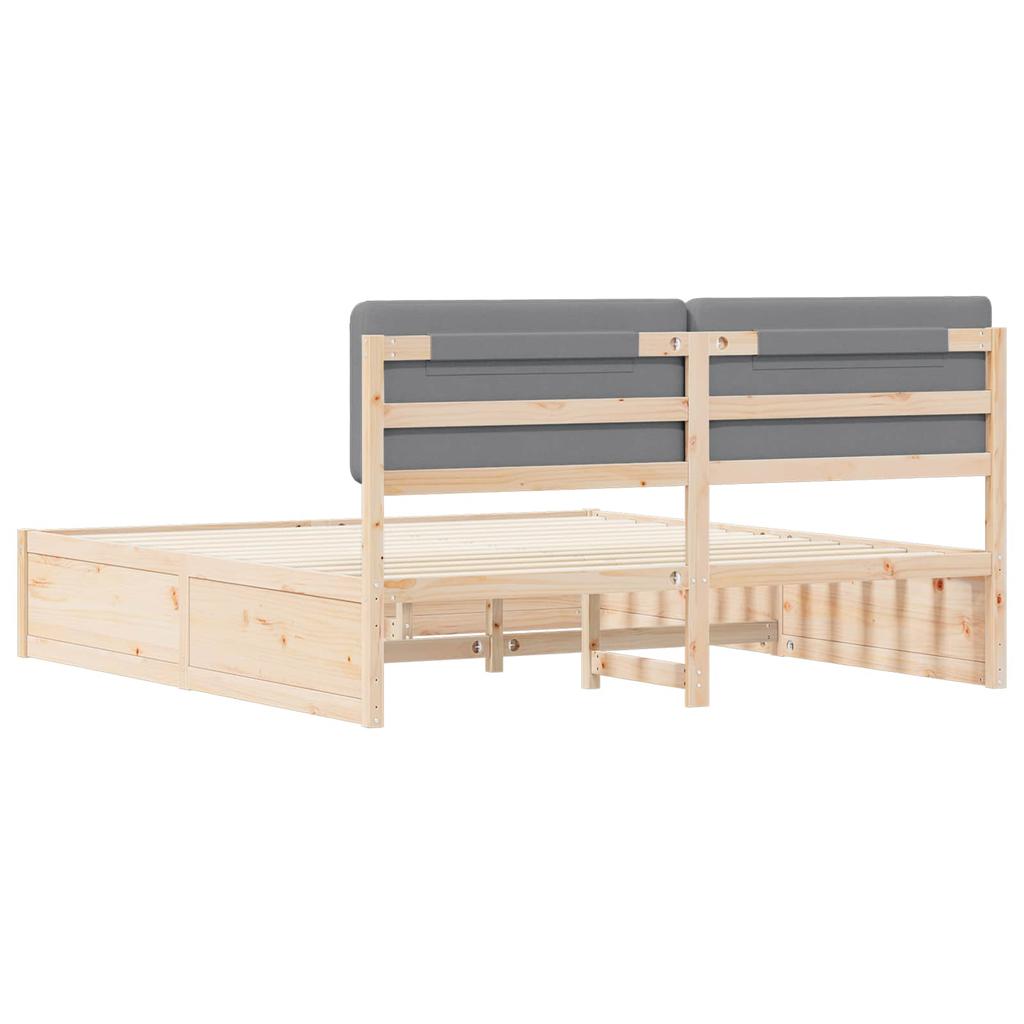 Bed Frame with Upholstered Headboard Light Grey 180 x 200 cm