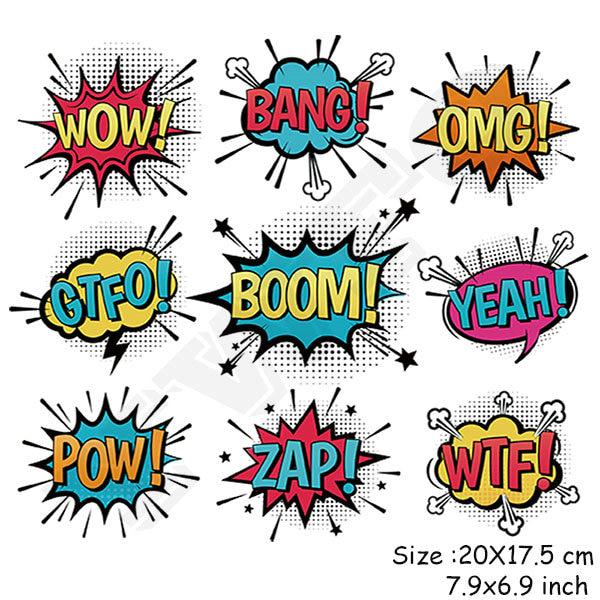 Toppa Termoadesiva POW! Comic Per Bambini: Patch Ricamata A Fumetto Da Stirare O Cucire Su Giubbotti E Zaini (5,2 X 7,3 Cm)