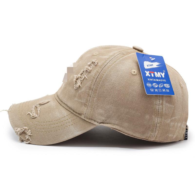 Distressed Baseball Cap Women Unisex Trendy Embroidered Letter Sun Visor Dad Hat