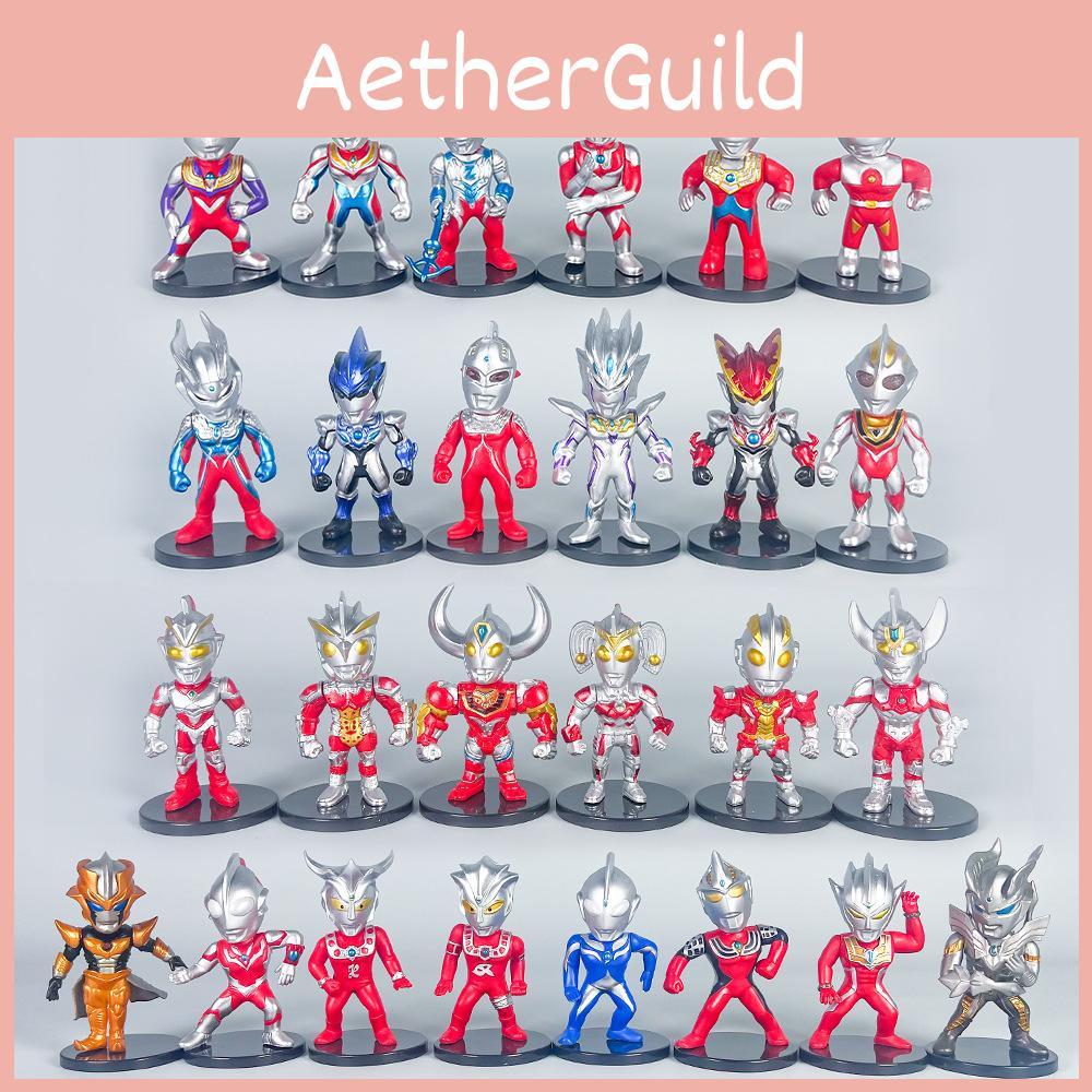 Cartoon Ultraman Character Mini Model Ornament Six Pieces Set For Desktop Decor