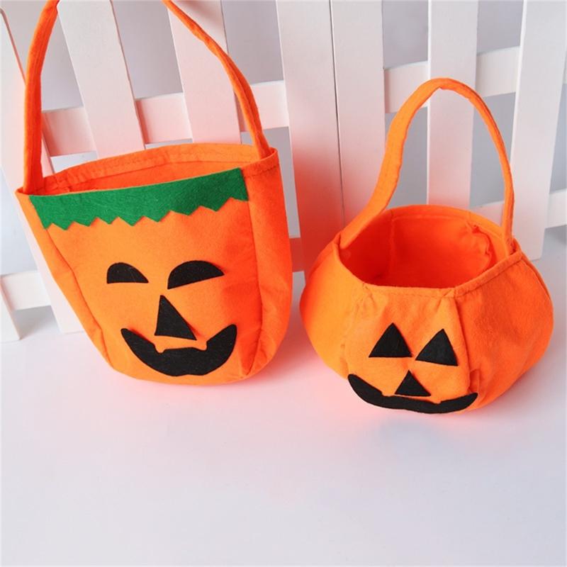 Halloween Pumpkin Bag Large Capacity Handbag Candy Bag Holiday Gift Pumpkin Tote Bag Party Supplies Photoshooting Props
