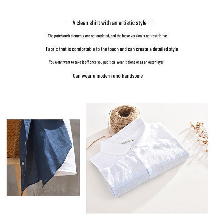 1728 Herren Kurzarm Leinenhemd: Atmungsaktiv, Lockere Passform, Eckiger Kragen