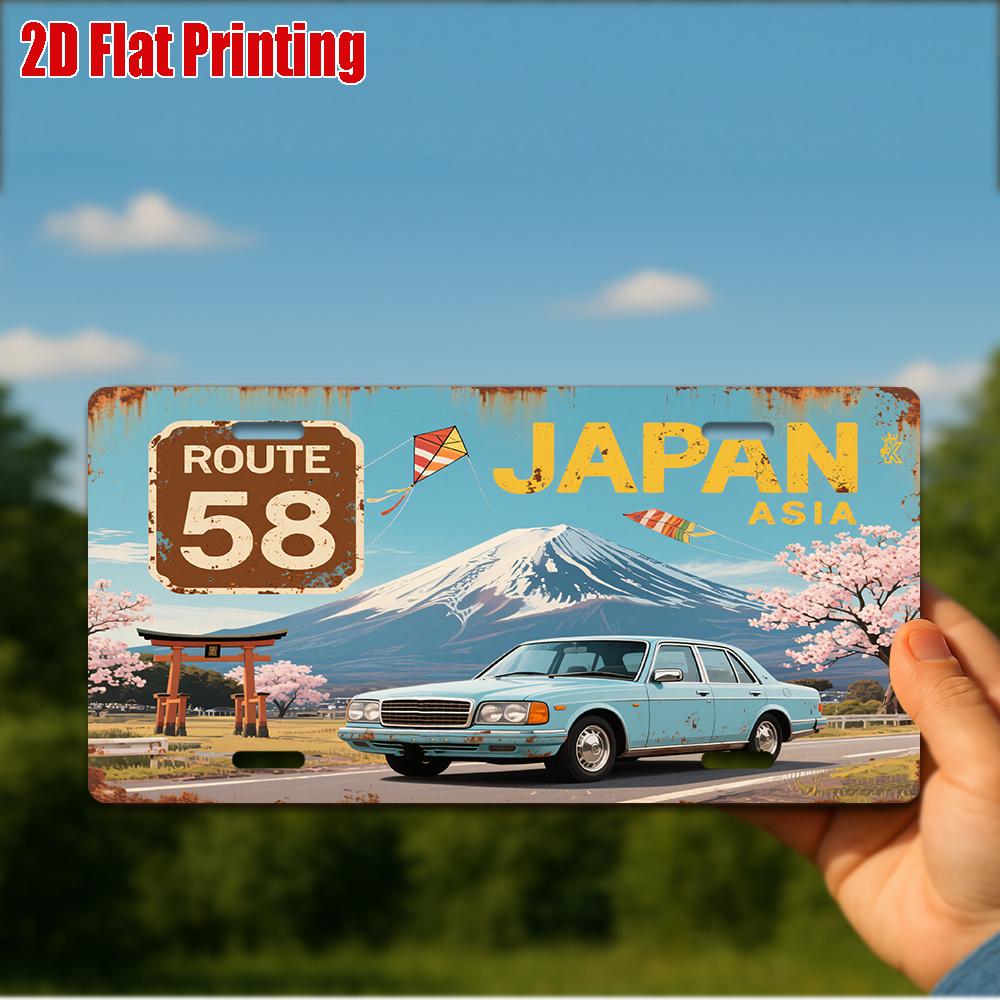 D Flatpc Vintage Metal Sign Only for Decoration Outdoor Wall Art ( ) ROUTE JAPAN Aluminum Sign Vehicle