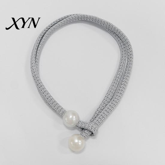 Easy Operate Curtain Fasteners 1 Pair Tiebacks for Drapes, Adjustable Rope Tie Backs, Faux Pearls Cord Buckle Holder Home Hotel Office Window Drapery
