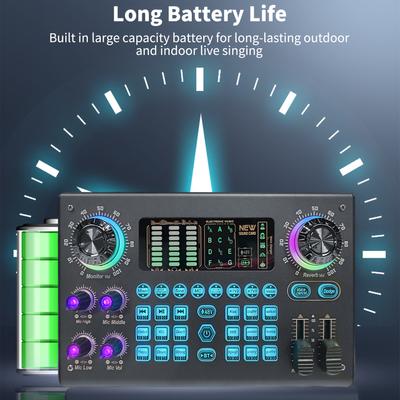 Multi-function Mixer Portable Digital Sound Card BT USB Mixing Console Built-in 48V Phantom Power