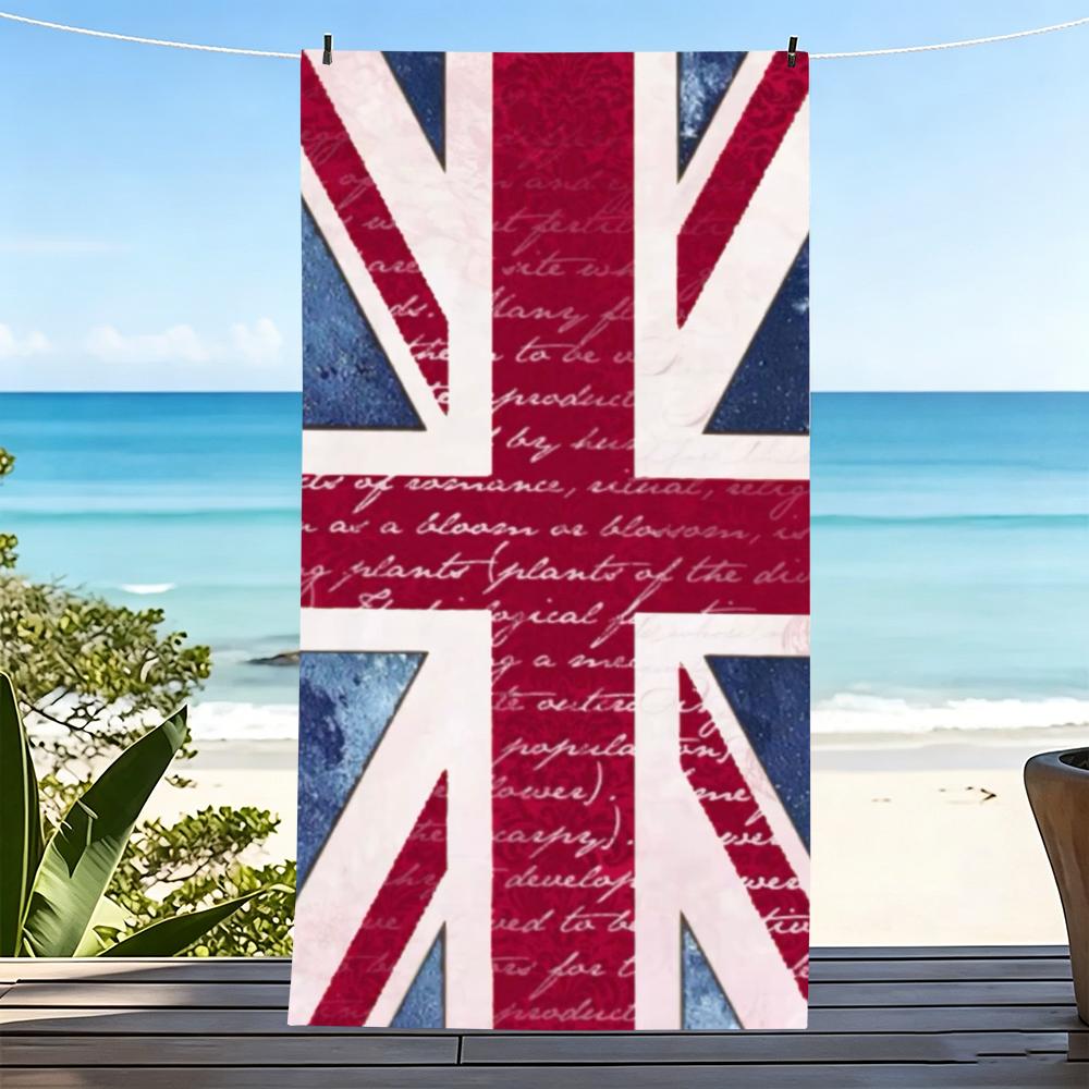 Vintage Uk Flag Towel Microfiber Beach Towel, Quick-Dry, Sand-Free, Ultra-Fine Fiber, Super Soft.