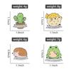 Hedgehog Cactus Not A Hugger Enamel Pins Cute Cartoon Thorny Animals Frog Brooch Backpack Lapel Badge Gift for Friends Wholesale