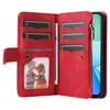For Xiaomi Redmi 13 5G/13 4G/Note 13R 5G Leather Case with Strap Zipper 9 Card Slot Phone Cover Stand