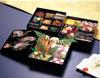 Wakaizumi Wakana Jubako Black with Wakamatsu Pine 3 Lacquerware, 7-inch (Wakana Box), (Black Interior), Tiers, H-159-10A