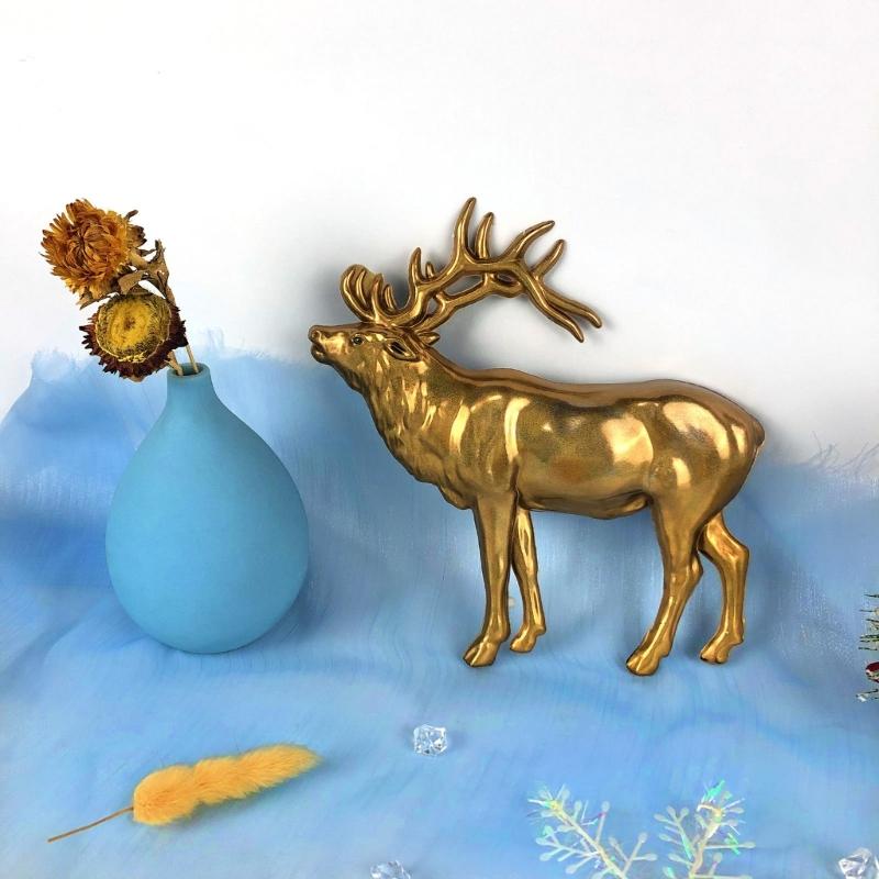 3D Animal Resin Mold Epoxy Resin Mold with Realistic Elk Shapes Fine Carved Silicone Mold for Wall Desktop Décoration