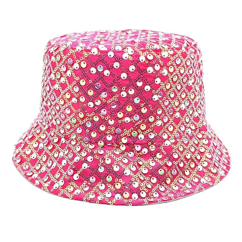 

Spring Polyester Print Bucket Hat Fisherman Hat Outdoor Travel Sun Cap for Girl and Women 178 красный