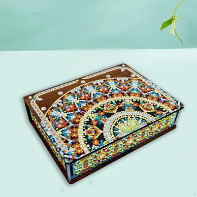 Caja de Joyería de Diamantes 5D con Diseño de Madera Hecho a Mano