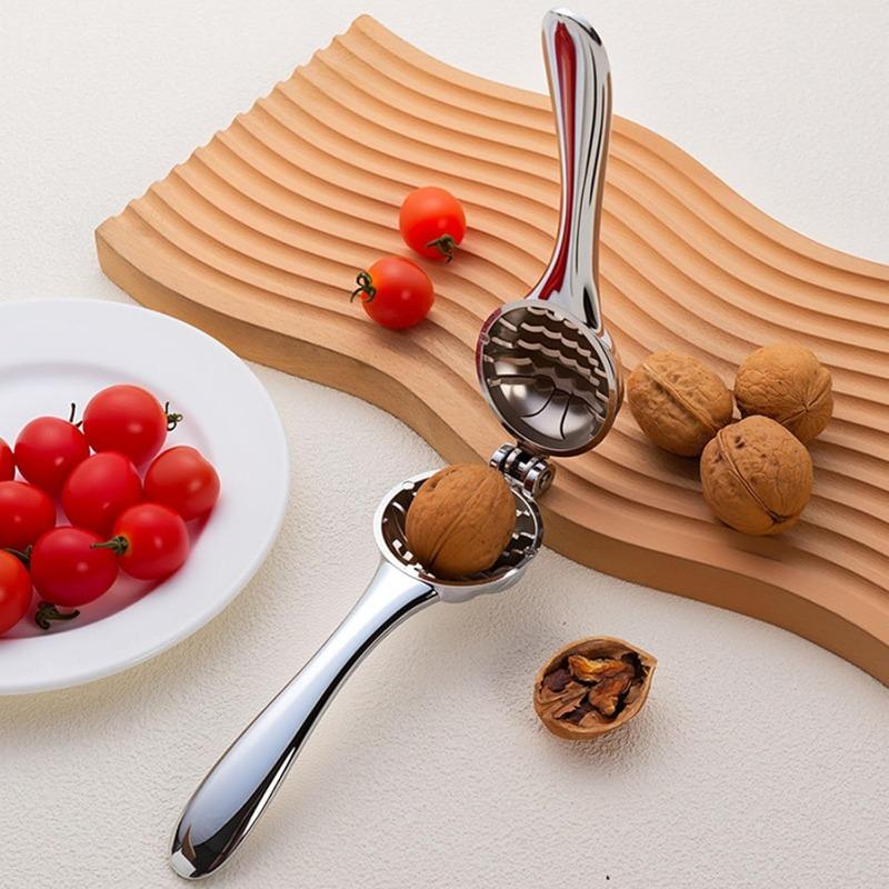 Aluminum Alloy Chestnut Clip Multi-Functional Nut Sheller Cross-Style Chestnut Opener Portable Kitchen Tool for Easy Nut Peeling