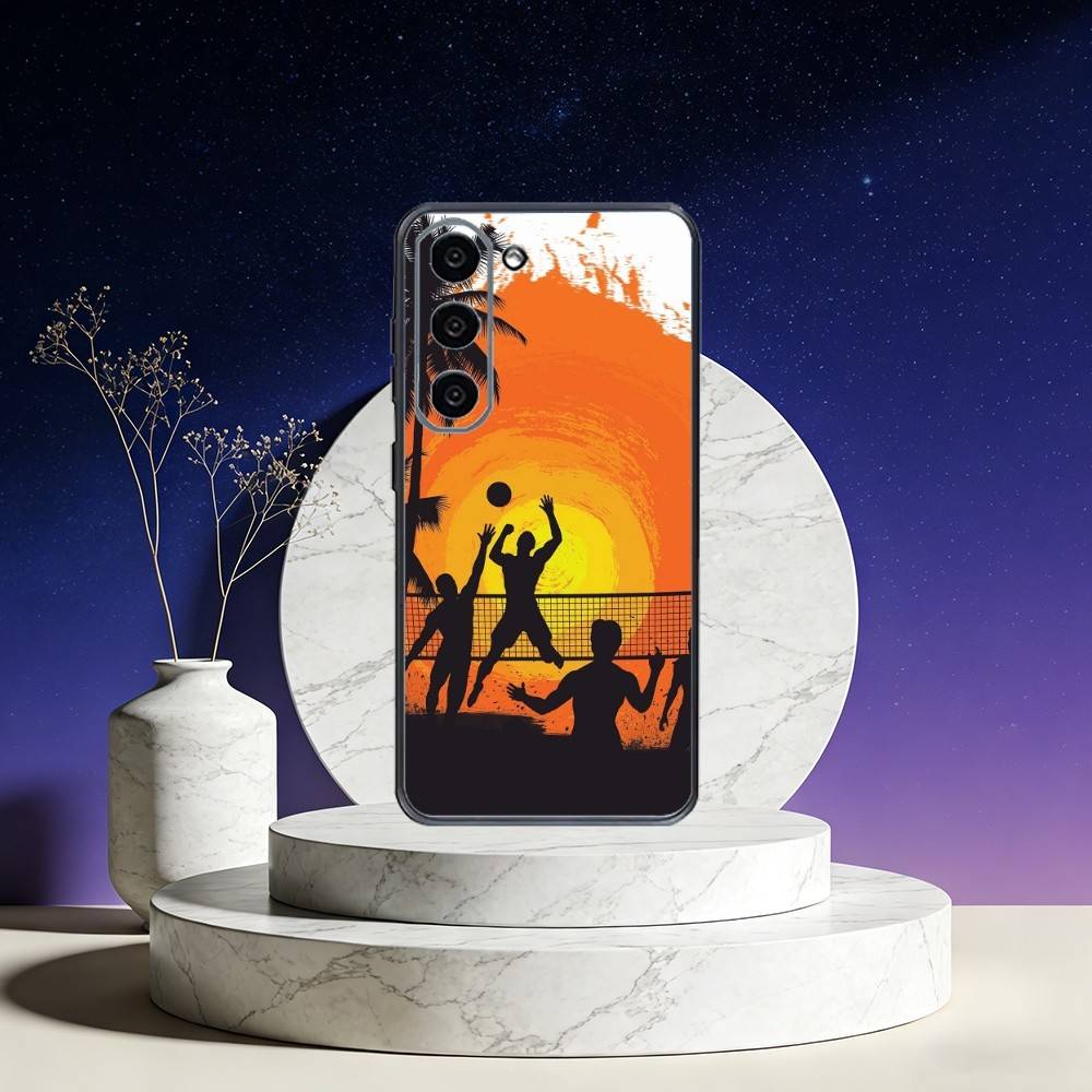 V-Volleyball P-Painted Phone Case For Samsung Galaxy A73,A72,A71,A70,A53,A52,A51,Others Soft Black Cover