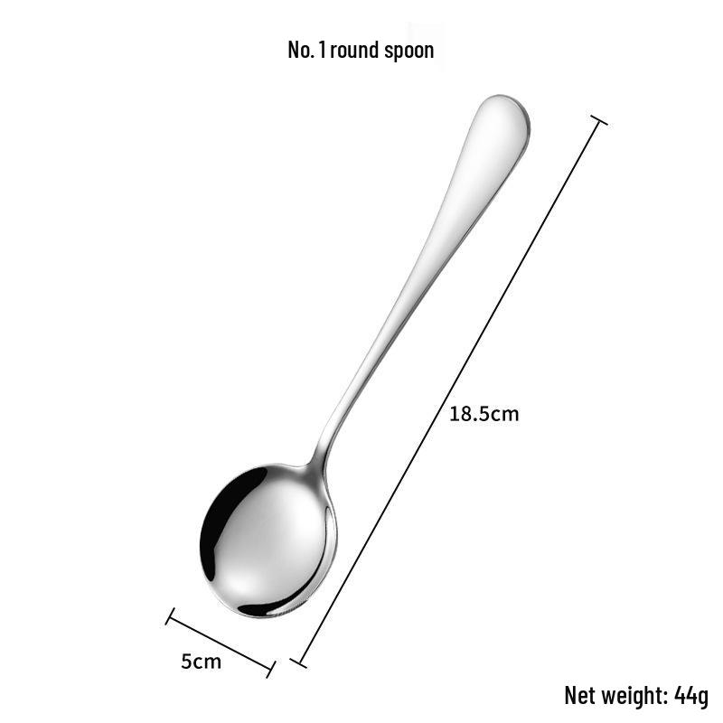 1010 Stainless Steel Cutlery Set: Long-Handle Fork, Soup & Dessert Spoon