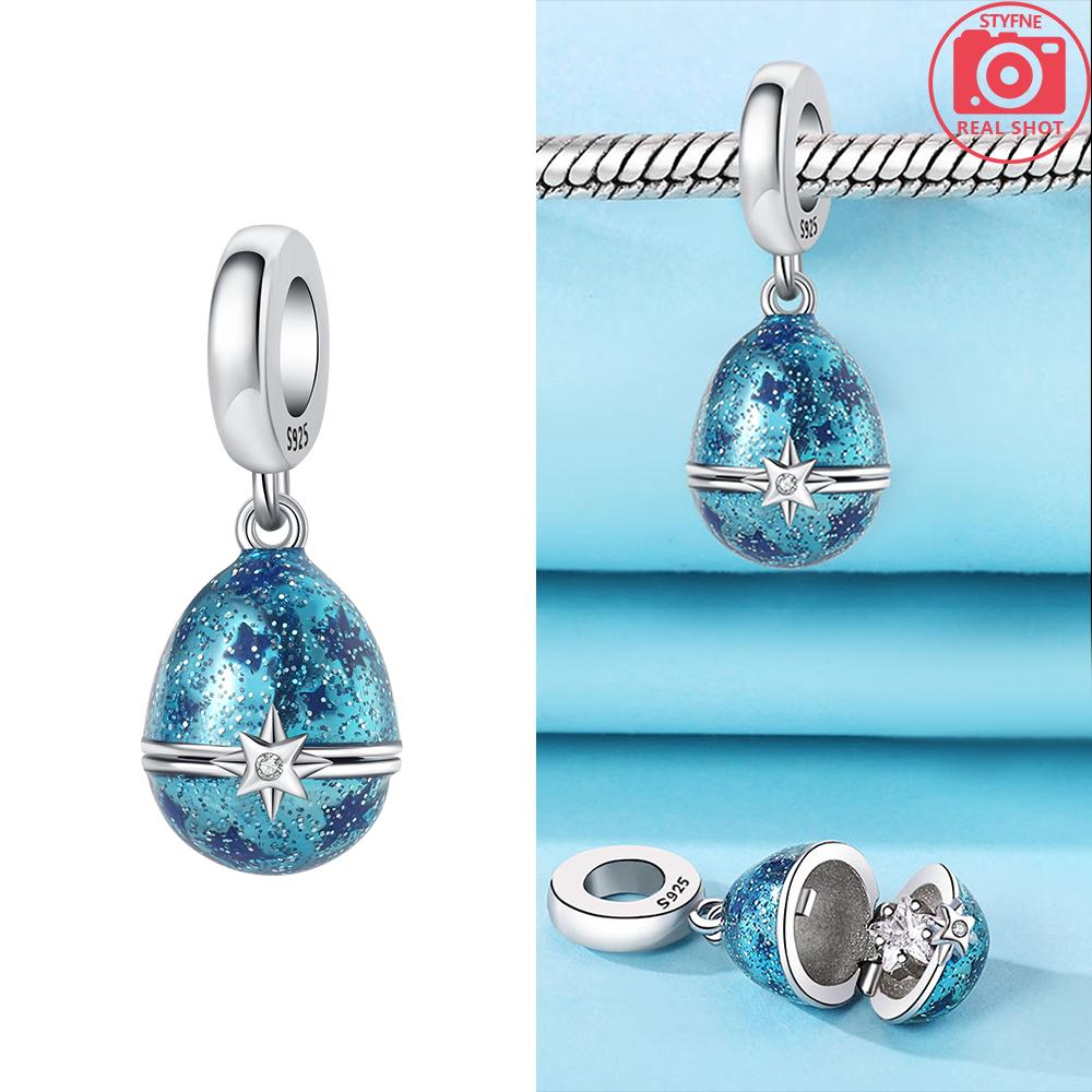 Broken Bird Egg Dragon Eggs In Blue Ice Beads Charms Fit Bracelet Diy Friend Gift Children'S Day Diy Necklace Women