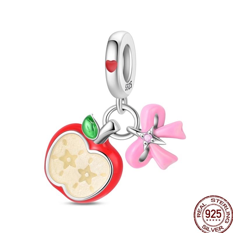 Newstering Copper Cherry Strawberry Fruit Series Charms Beads Fit 3Mm Original Bracelets Diy Birthday Jewelry Gifts