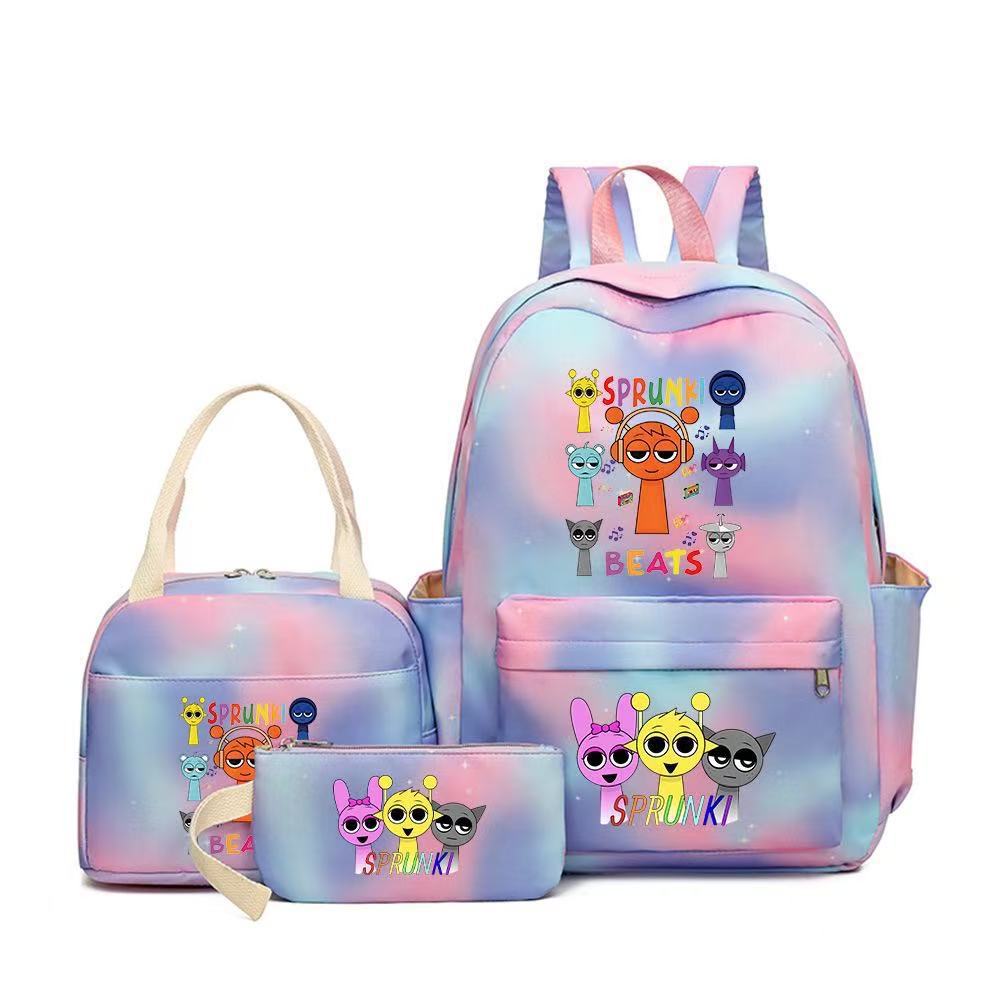 Rhythm zygote student schoolbag children's backpack backpack three-piece set