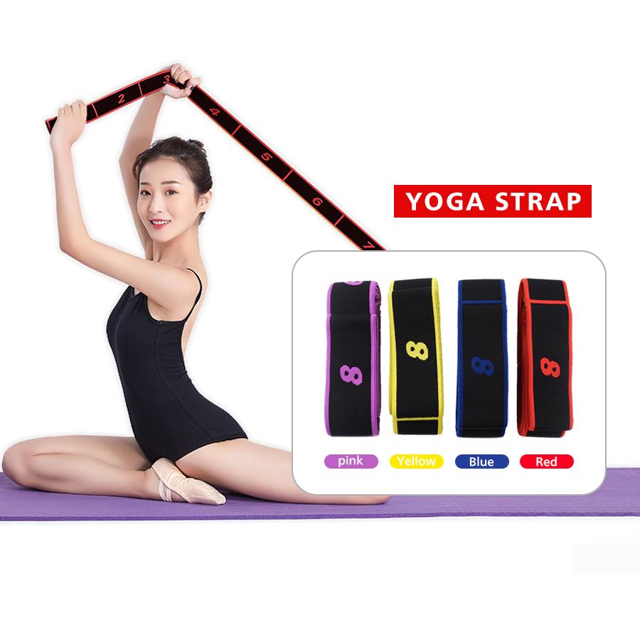 High Quality Customized Yoga Mat Strap Ballet Elastic Jacquard Logo Stretching Resistance Band Spandex/Nylon 40mm Convenient