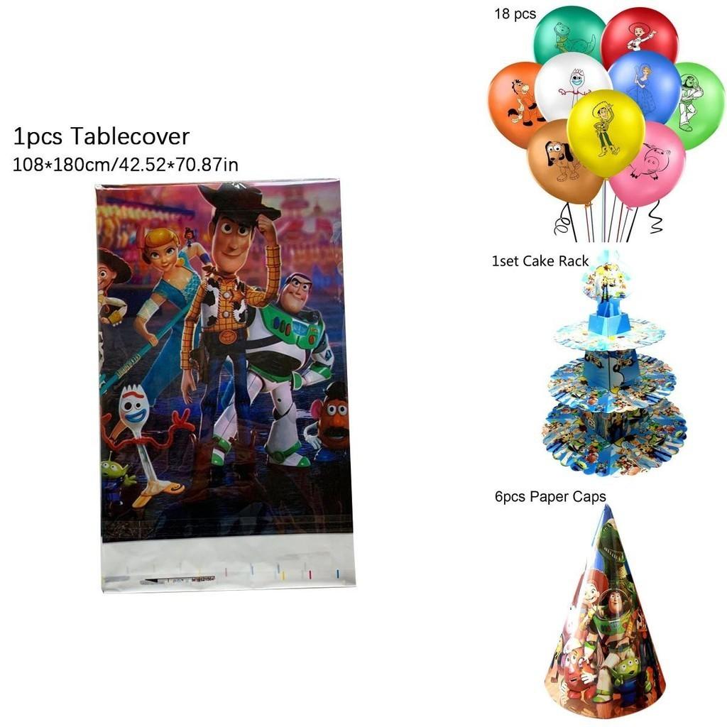Toy Story Buzz Woody Bo Peep Geburtstagsfeierzubehör mit bunten Tellern, Bechern und Bannern für die ultimative Feier